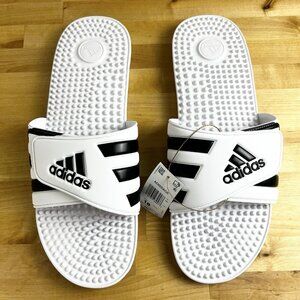 ADIDAS Adissage Slides Sandal White Whitre US Men Size‎ 18 F35573 NEW w/Box
